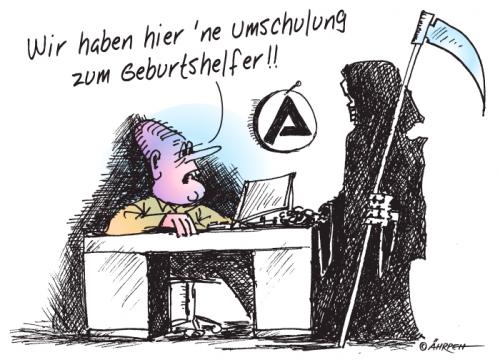 Cartoon: Neulich bei der Arbeitsagentur (medium) by rpeter tagged arbeitsamt,tod