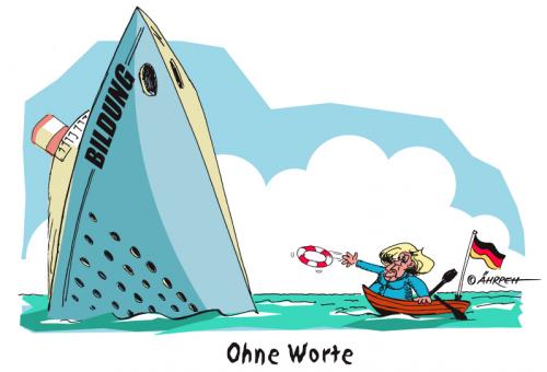 Cartoon: Ohne Worte (medium) by rpeter tagged bildung,regierung,merkel,bildungsgipfel