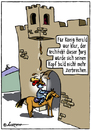 Cartoon: Fehlkonstruktion (small) by rpeter tagged burg,erker,ritter,könig,pferd,burgtor,scheiße