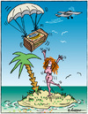 Cartoon: Ohne Worte (small) by rpeter tagged inselwitz,insel,schiffbrüchig,frau,meer,banane
