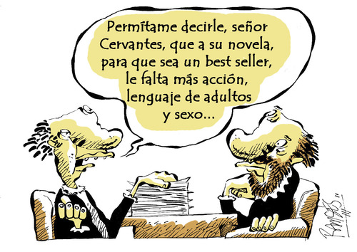 Cartoon: Cervantes (medium) by Ramses tagged literatura