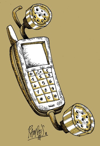 Cartoon: Phoneshower (medium) by Ramses tagged phone