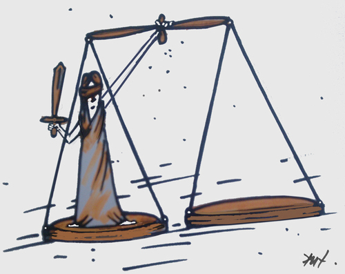 Cartoon: Justice (medium) by Monica Zanet tagged justice,right,free,zanet