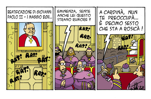 Cartoon: Beato...lui ! (medium) by ignant tagged papa,wojtyla,cartoon,humor,comic,strip