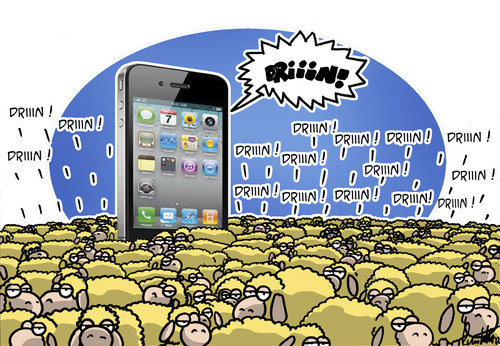 Cartoon: Il gregge (medium) by ignant tagged cartoon,pad,phone