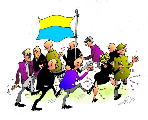 Cartoon: Machtkampf Ukraina (medium) by medwed1 tagged ukraina,macht,politik,betrug,luege