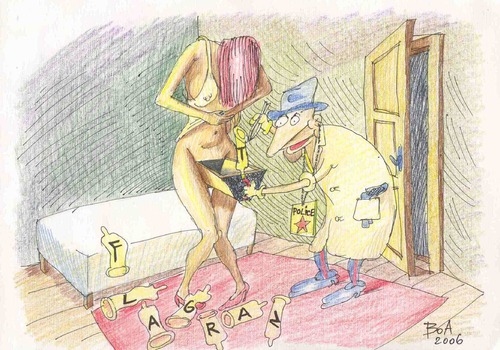 Cartoon: Flagrant (medium) by boa tagged funny,romania,humor,comic,boa,cartoon,painting