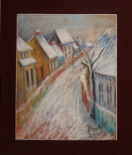 Cartoon: Street (medium) by boa tagged painting,color,oil,boa,romania,painter,landscape