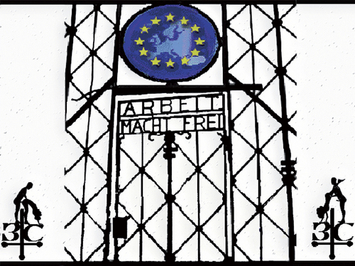Cartoon: Arbeit macht frei (medium) by Zoran Spasojevic tagged spasojevic,zoran,frei,macht,arbeit,graphics,collage,digital,emailart,kragujevac,paske