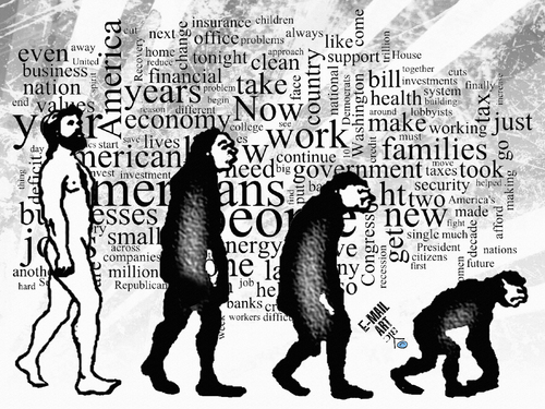 Cartoon: Evolution (medium) by Zoran Spasojevic tagged monkey,zoran,spasojevic,digital,collage,paske,emailart,evolution,kragujevac,serbia