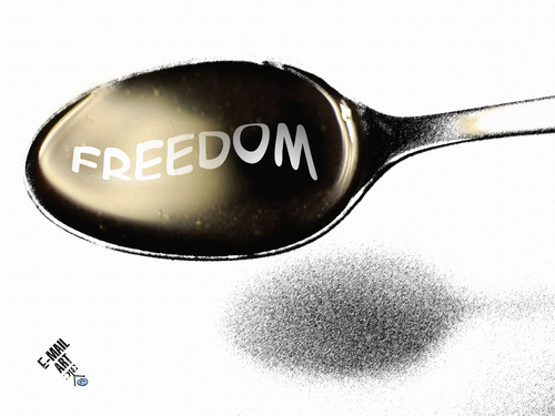 Cartoon: Freedom (medium) by Zoran Spasojevic tagged freedom,digital,collage,zoran,spasojevic,paske,emailart,kragujevac,serbia