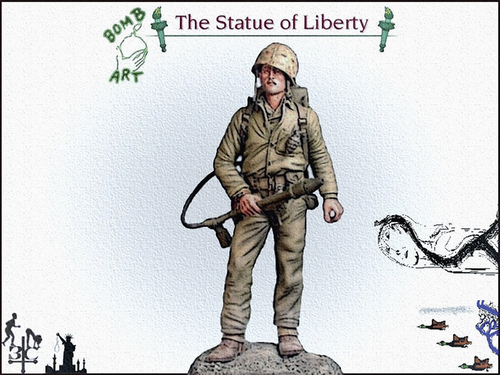 Cartoon: Statue of Liberty (medium) by Zoran Spasojevic tagged liberty,of,statue,serbia,kragujevac,paske,spasojevic,zoran,usa,america,graphics,emailart,collage,digital