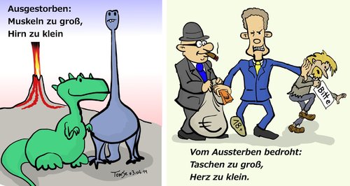 Cartoon: Bedrohte Art (medium) by TomSe tagged ausgestorben,dinosaurier,fdp