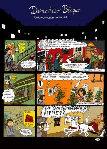 Cartoon: Denckler Bloque (medium) by Weltasche tagged würzburg,hippies,dencklerblock