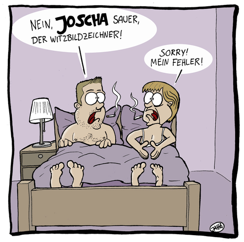 Cartoon: Verwechslung (medium) by Weltasche tagged merkel,sauer,joscha,nichtlustig,joachim
