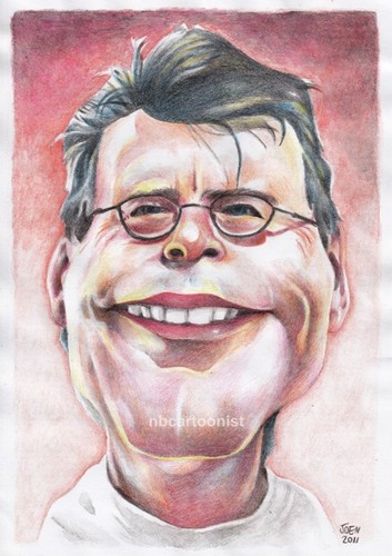 Cartoon: Stephen King (medium) by Joen Yunus tagged caricature,pencil,horror,movie,book,writer,stephen,king