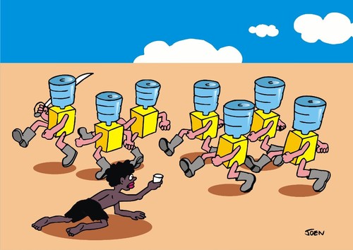 Cartoon: water for everyone (medium) by Joen Yunus tagged cartoon,water,africa,freedom