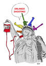 Cartoon: Orlando Shooting (small) by Joen Yunus tagged orlando,shooting,guns,lgbt,usa,cartoon,drawing,satirical