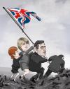 Cartoon: Iwo Jima (small) by drawgood tagged gordon brown politics flag labour japan war