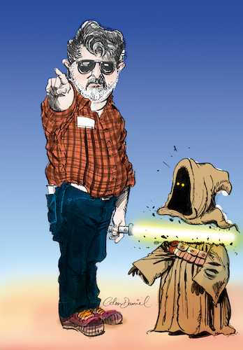 Cartoon: George Lucas caricature (medium) by Colin A Daniel tagged george,lucas,caricature,colin,daniel