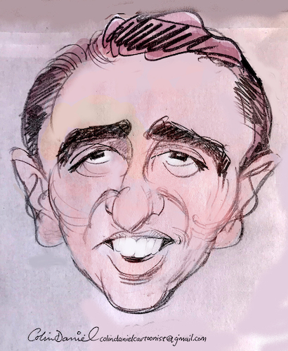 Cartoon: MacDonald Carey caricature (medium) by Colin A Daniel tagged macdonald,carey,caricature,drawing,cartoon