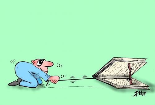 Cartoon: book trap (medium) by SAI tagged book