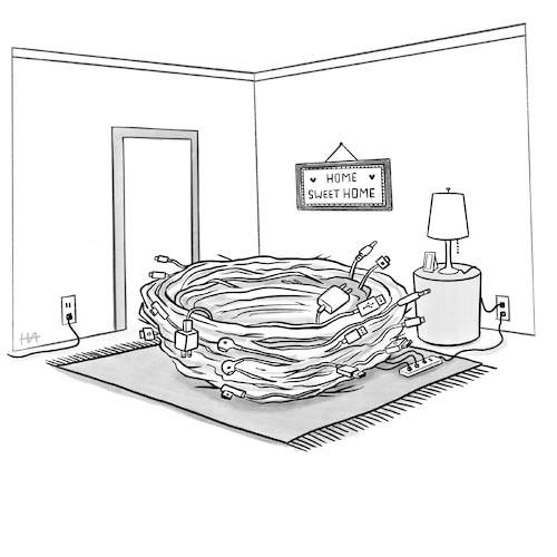 Cartoon: Ladekabelnest (medium) by HilaryAllison tagged ladekabel,kabel,nest,technik,technologie,hause,zuhause,trautes,heim,isolierung,ladekabel,kabel,nest,technik,technologie,hause,zuhause,trautes,heim,isolierung