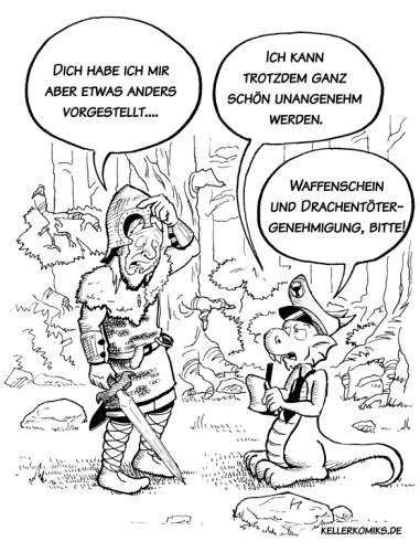Cartoon: Drachtentöterschreck (medium) by Keller tagged drachentöter,drache,keller,kellerkomiks