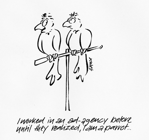 Cartoon: Ad Parrot (medium) by helmutk tagged business