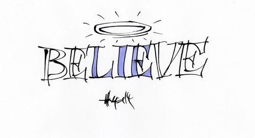 Cartoon: Believe (medium) by helmutk tagged religion