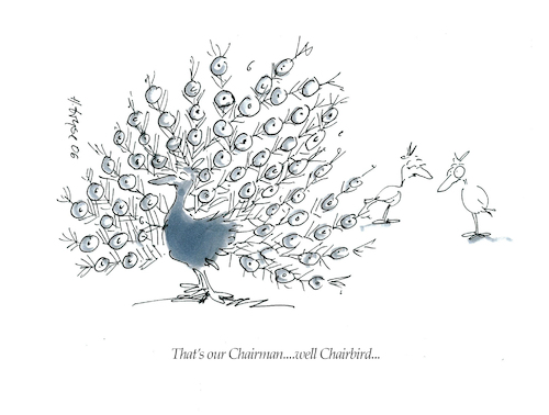 Cartoon: Chairbird (medium) by helmutk tagged business