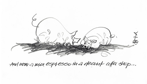 Cartoon: Decent Coffee (medium) by helmutk tagged consumption