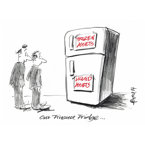 Cartoon: Frozen Assets (medium) by helmutk tagged finance