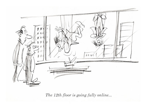 Cartoon: Going Fully Online (medium) by helmutk tagged business