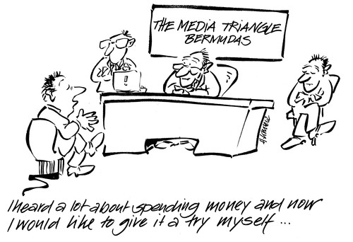Cartoon: Just spent it (medium) by helmutk tagged business