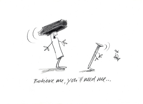 Cartoon: Need me? (medium) by helmutk tagged psychology