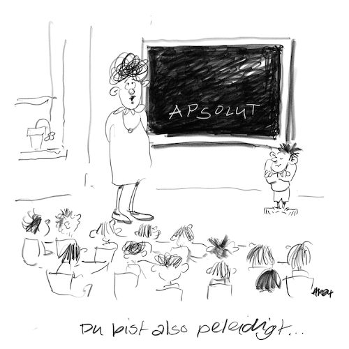 Cartoon: Peleidigt (medium) by helmutk tagged school