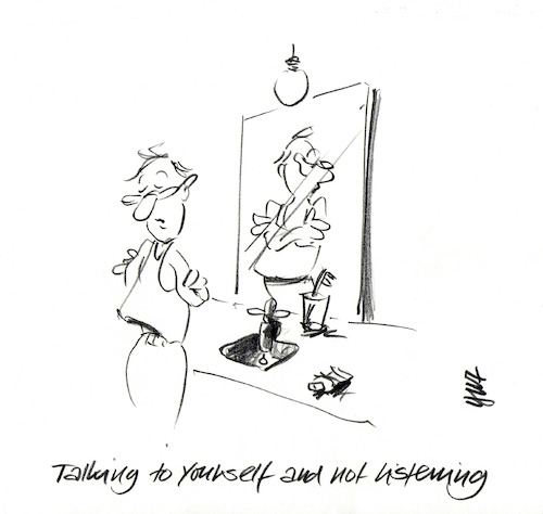 Cartoon: Talking To Yourself (medium) by helmutk tagged philosophy