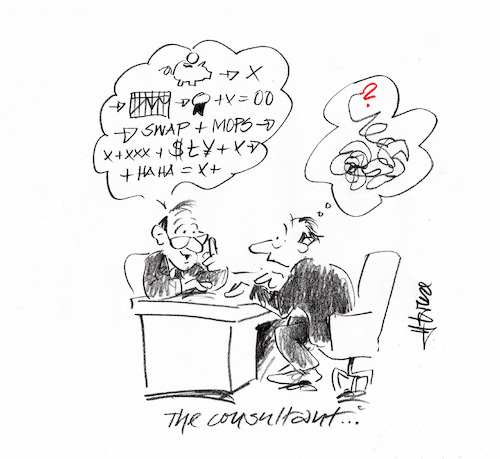 Cartoon: Understanding Consultants (medium) by helmutk tagged business