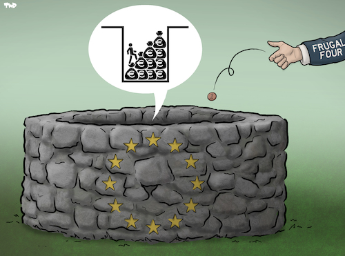 Cartoon: European Recovery Plan (medium) by Tjeerd Royaards tagged coronavirus,economy,eu,europe,crisis,support,money,coronavirus,economy,eu,europe,crisis,support,money