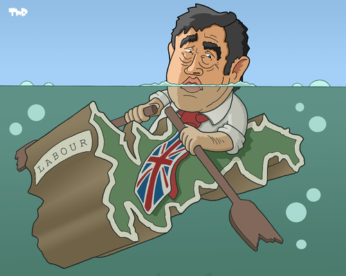 Cartoon: Gordon Brown and Labour (medium) by Tjeerd Royaards tagged gordon,brown,labour,party,britain,england,whigs,tories,conservative,gordon brown,politiker,england,partei,parteien,gordon,brown