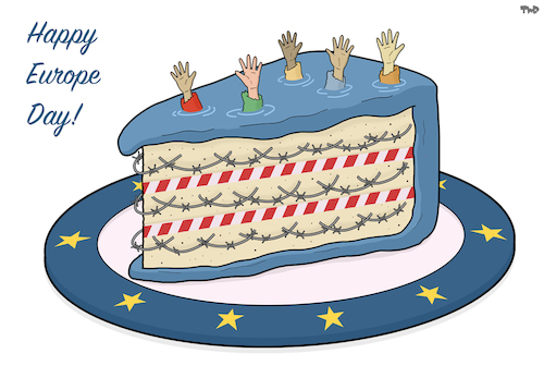 Cartoon: Happy Europe Day (medium) by Tjeerd Royaards tagged eu