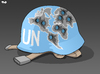 Cartoon: A history of UN intervention (small) by Tjeerd Royaards tagged un,united,nations,war,conflict,intervention,blue,helmet,new,york,security,counsil,assembly,international,community,member,states