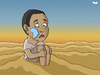 Cartoon: Africa (small) by Tjeerd Royaards tagged africa,war,famine,drought,tear,tears,sorrow,desert
