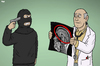 Cartoon: Head Check (small) by Tjeerd Royaards tagged pakistan,ubniversity,brain,knowledge,head,education,doctor,terrorim