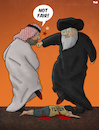 Cartoon: Iran and Saudi Arabia (small) by Tjeerd Royaards tagged iran,saudi,arabia,yemen,attack,war