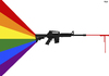 Cartoon: Orlando shooting (small) by Tjeerd Royaards tagged orlando,massacre,lgtb,club,shooting,gun,prism,rainbow