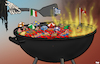 Cartoon: Summer in Europe (small) by Tjeerd Royaards tagged climate,europe,summer,heatwave,heat,wildfires,turkey,greece,italy