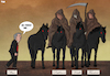 Cartoon: The Fourth Horseman (small) by Tjeerd Royaards tagged war,trump,bolton,usa