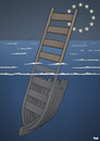 Cartoon: Tragedy at Lampedusa (small) by Tjeerd Royaards tagged lampedusa,europe,migration,immigration,refugee,refugees,borders,border,boat,boats,italy,brussels,asylum,drowned,eu,european,union